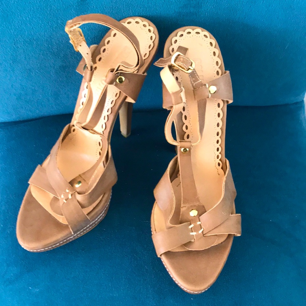 Baby wedge sandal in taupe